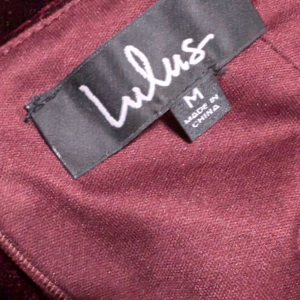 Lulu's Karmin Burgundy Velvet Lace-Up Bodycon Dress - Picture 4 of 4